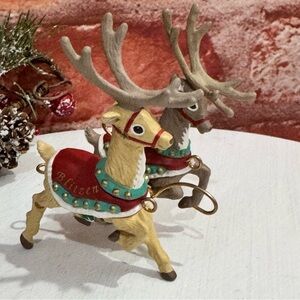 Hallmark Ornament Donder & Blitzen 4th of 5 Santa & His Reindeer Collection 1992